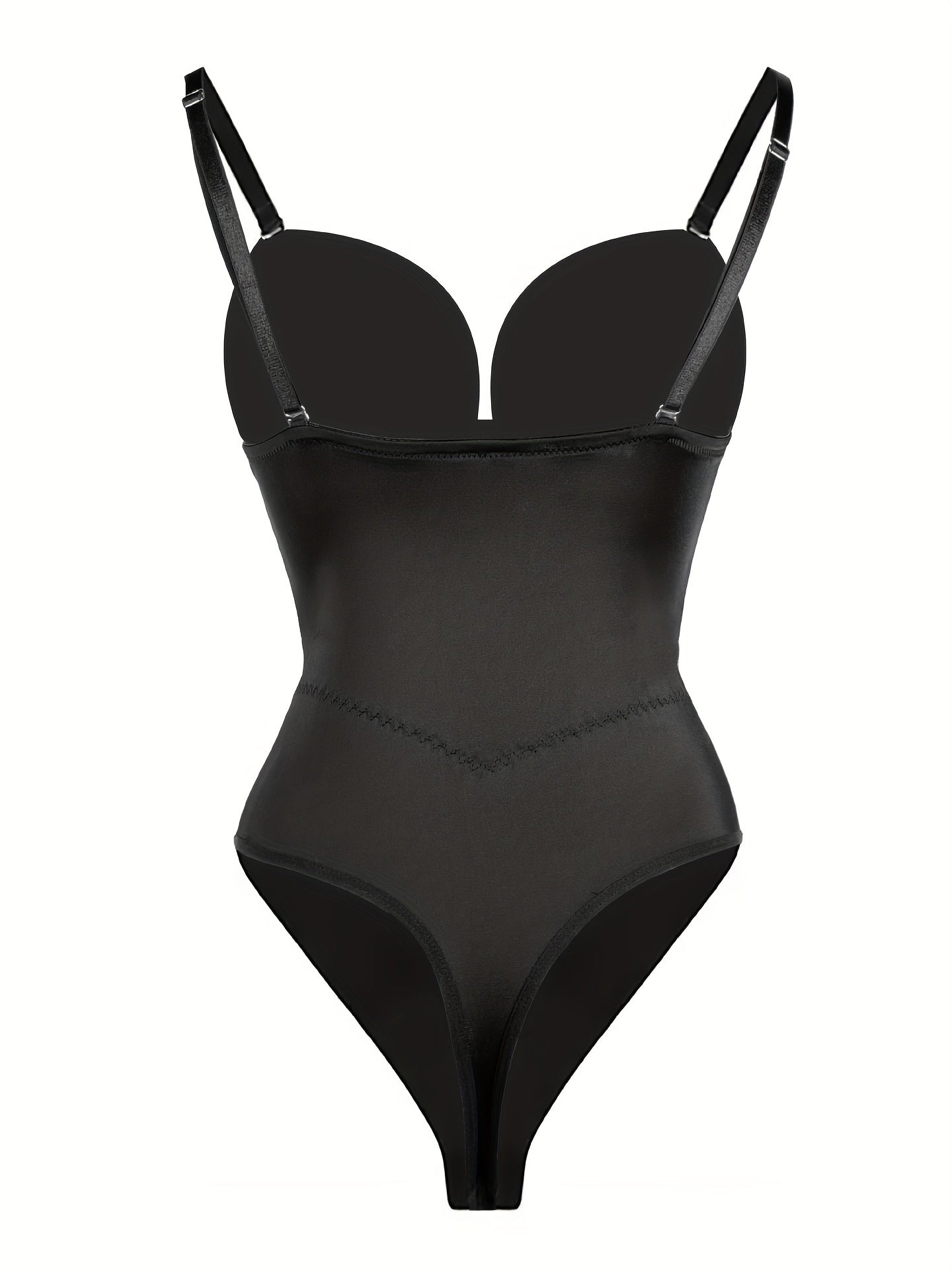 SHAPMAMA™ Women's Tummy Control Thong Sheer Mesh Corset Top Backless Bodysuits