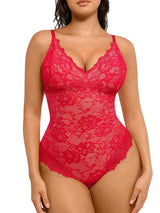 SHAPMAMA™Lace V Neck Full Bodysuit