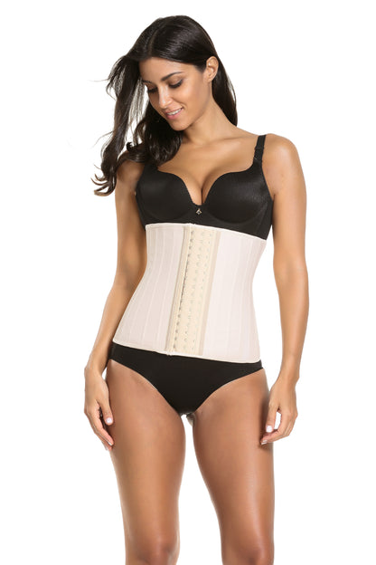 SHAPMAMA™ Women's Adjustable Latex Waist Trainer Steel Bones Slimming Workout Latex Corset