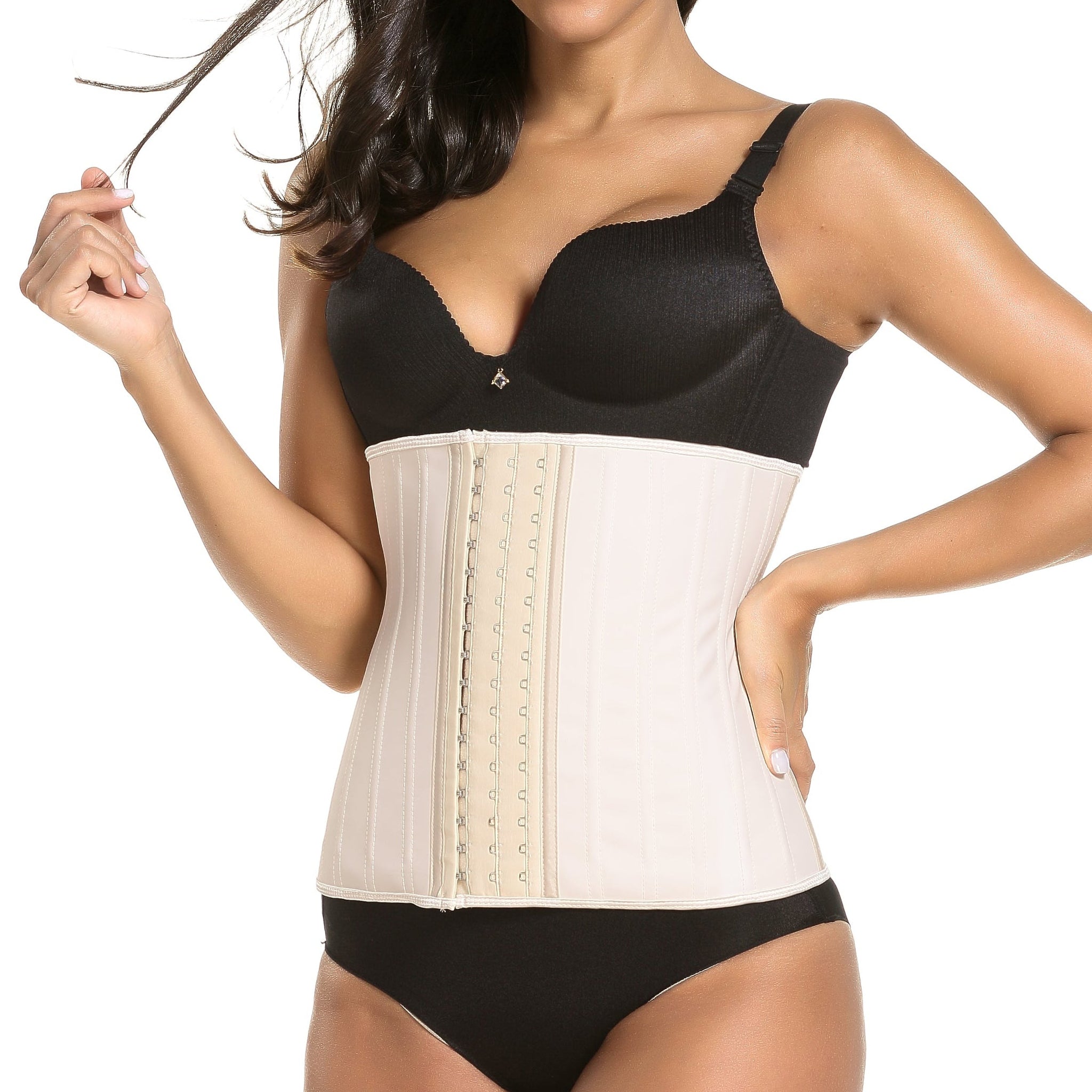 SHAPMAMA™ Verstellbarer Taillentrainer aus Latex für Damen, Stahlstäbchen, Schlankheits-Workout-Latexkorsett