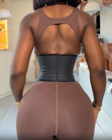 SHAPMAMA™Waist Trainer Faux Leather Slimming Belt