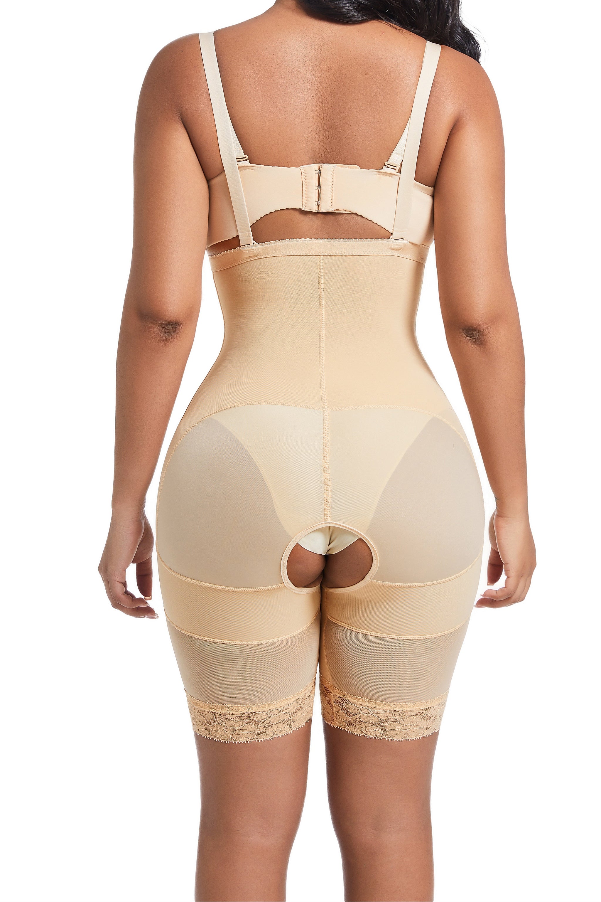 SHAPMAMA™ Fajas Colombianas Lace Front Zipper Open Bust Hip Lift Body Shaper