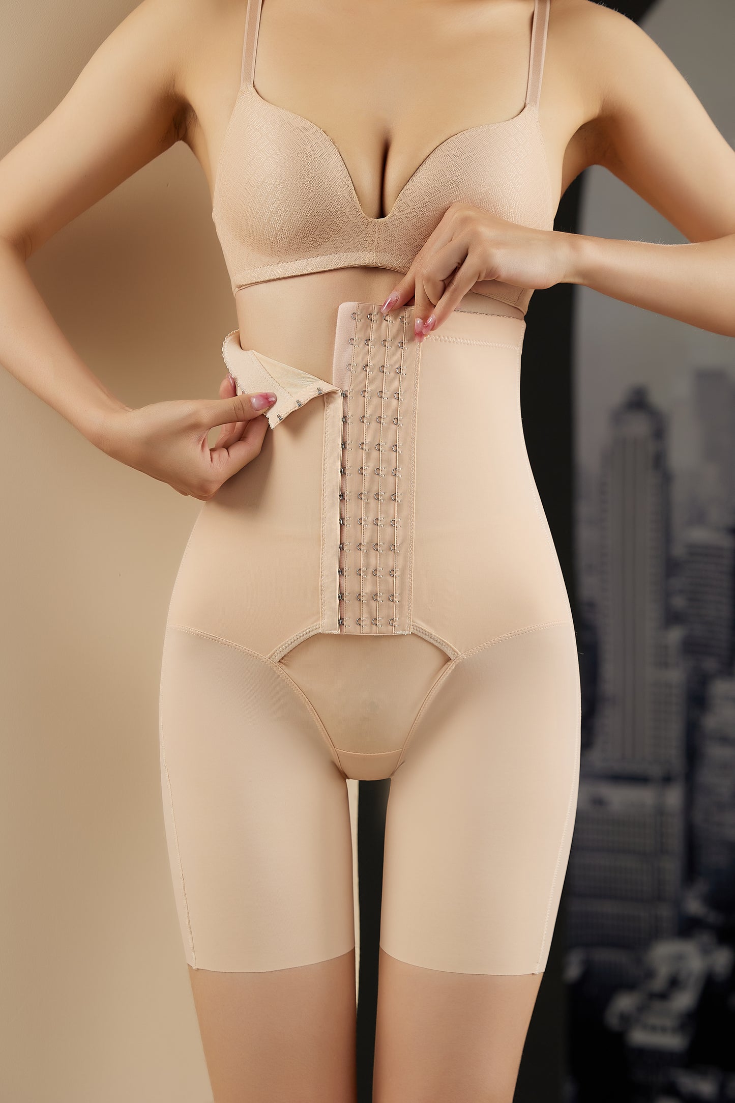 SHAPMAMA™ Women's High Body Shaping Leggings Breathable Thin Zero Restraint Tummy Control Pants Postpartum Hip Slimming Short