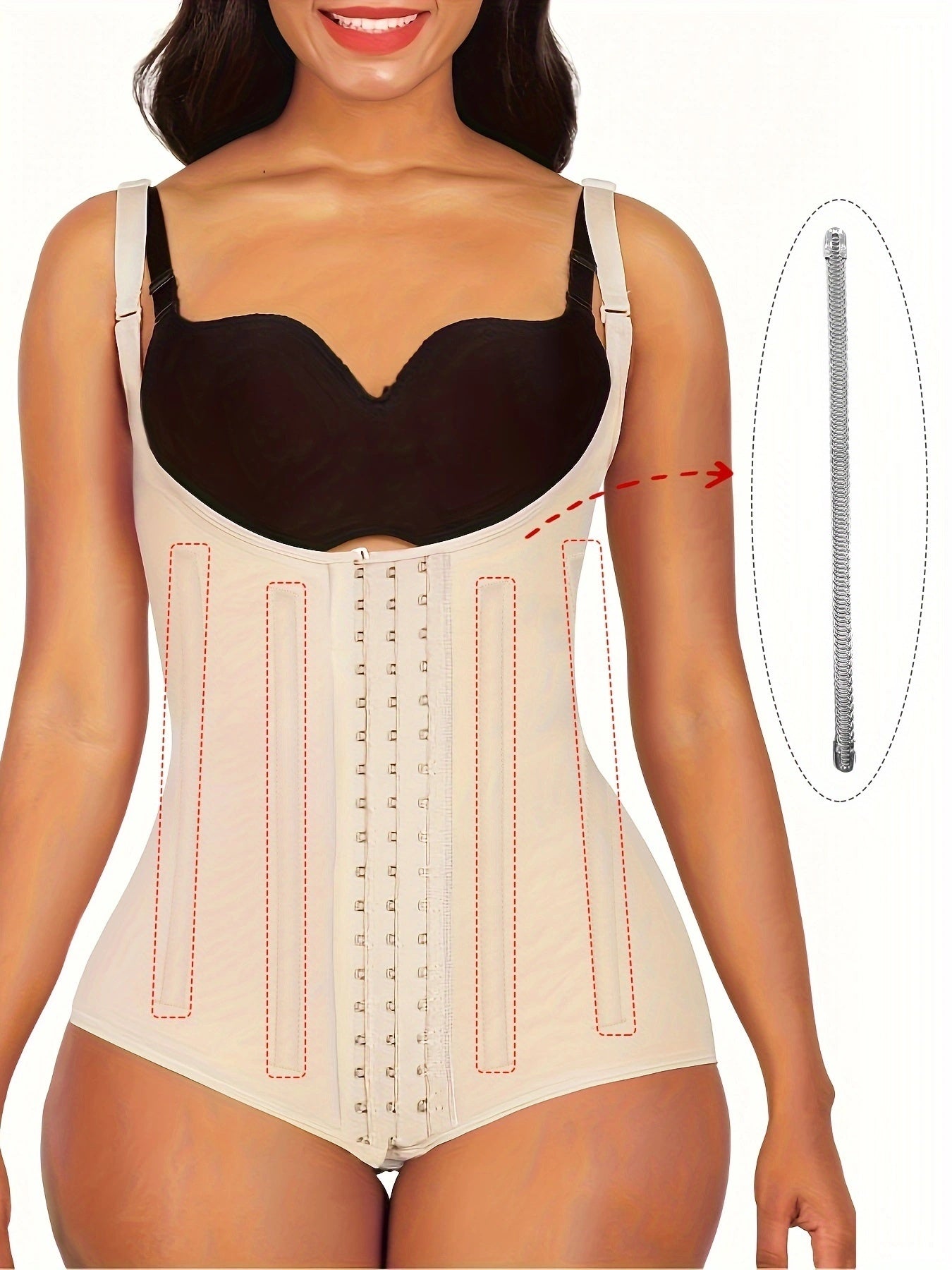 SHAPMAMA™ Body Shaper Slimming Tummy Control Fajas Open Breast Shapewear