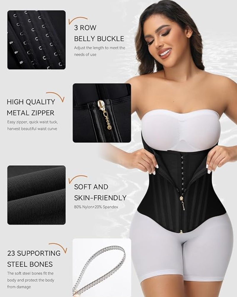 SHAPMAMA® Curved Boned Waist Trainer High Compression Tiny Waist Corset