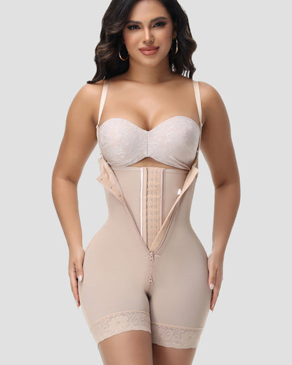 SHAPMAMA™ High Compression Shapewear with Front Zipper and Mid Thigh
