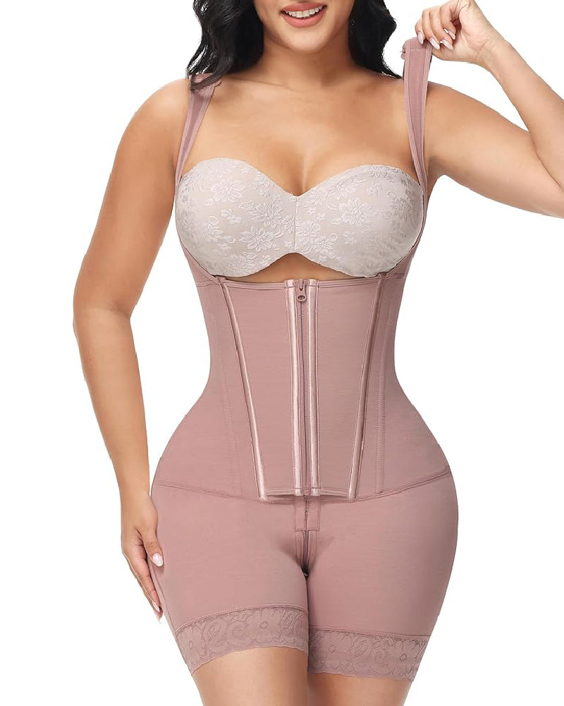 SHAPMAMA™ High Compression Shapewear with Front Zipper and Mid Thigh