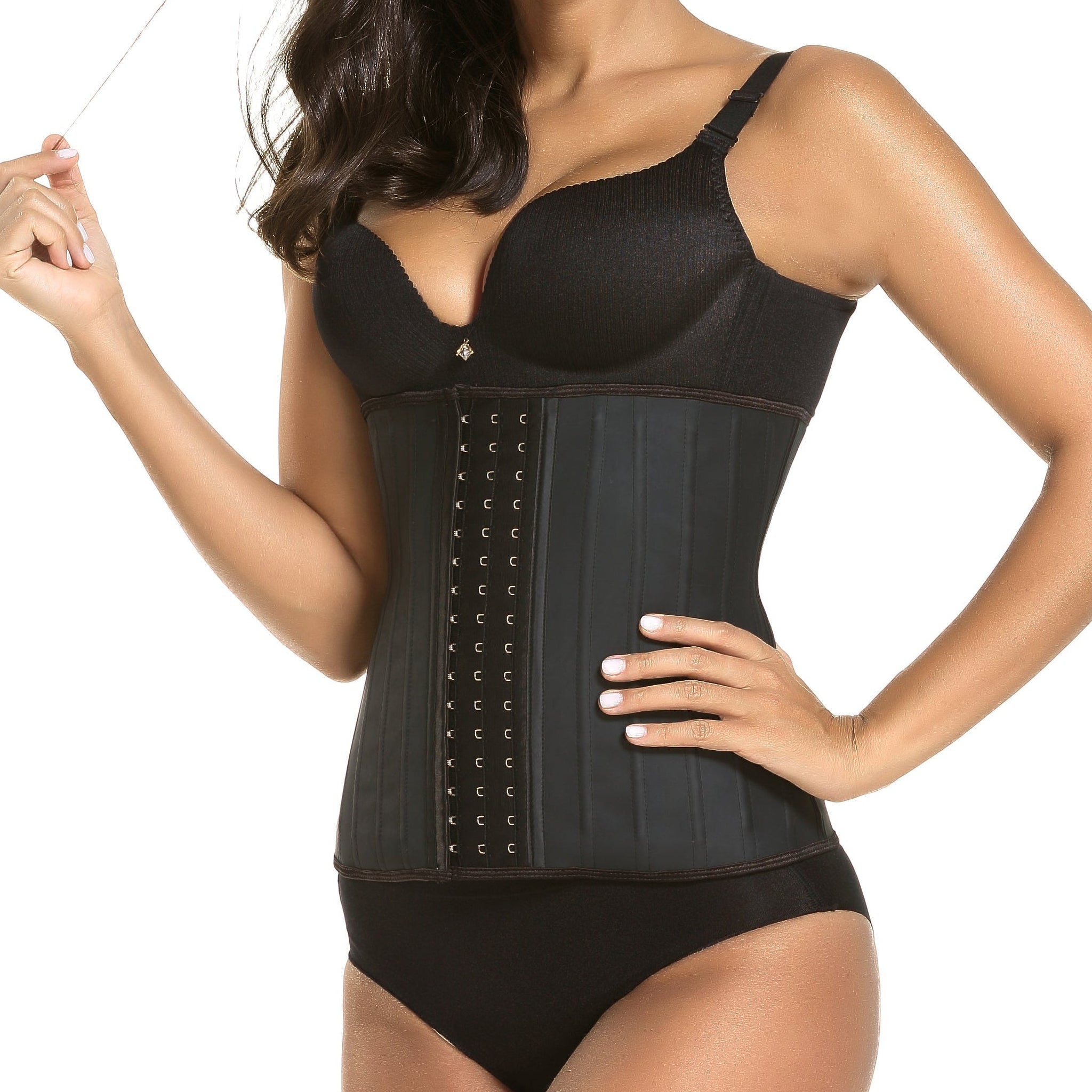 SHAPMAMA™ Verstellbarer Taillentrainer aus Latex für Damen, Stahlstäbchen, Schlankheits-Workout-Latexkorsett