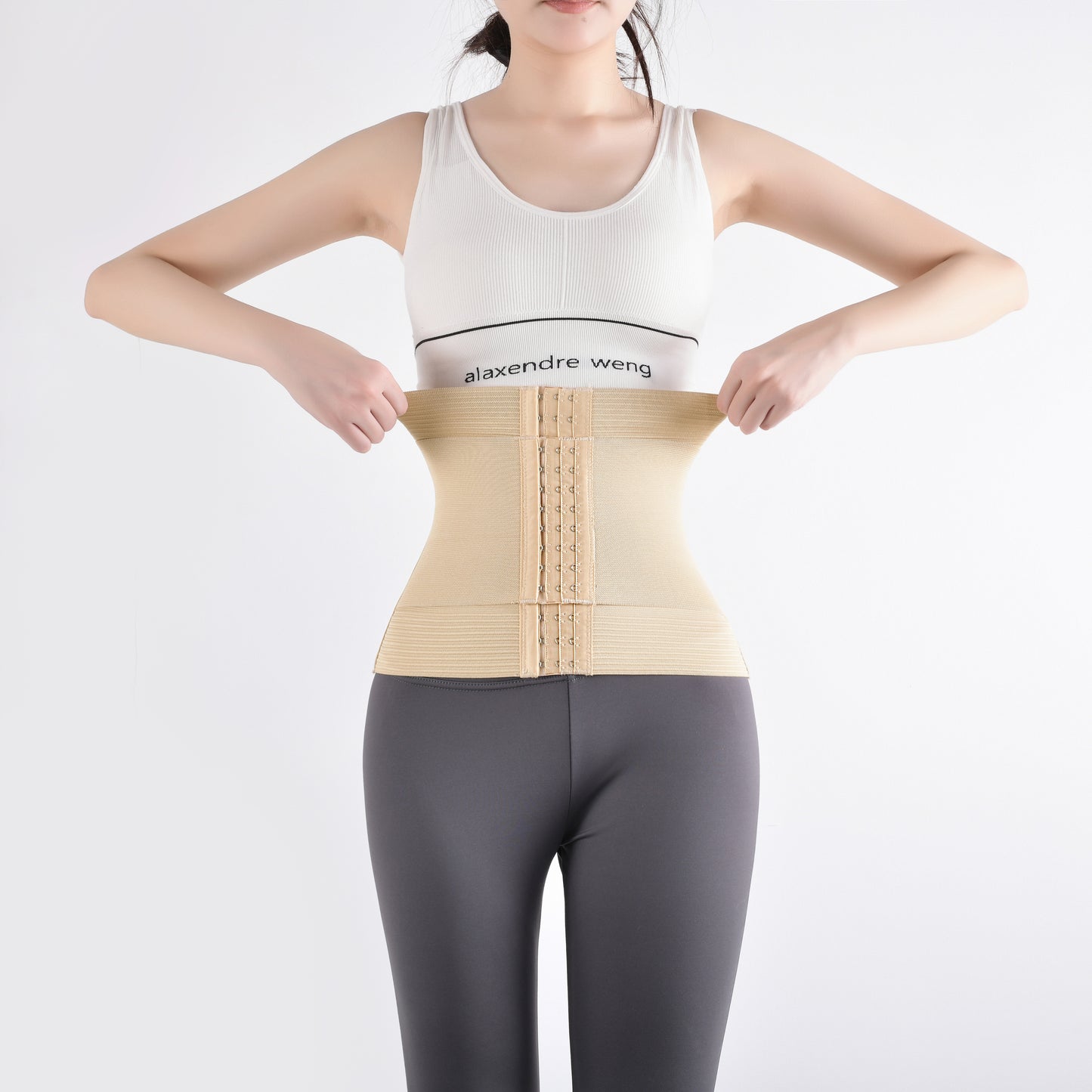 SHAPMAMA™ Women's Double-Layer Buttoned Abdomen Belt Enhanced Postpartum Waist Trainer Firm Abdomen Shaping Magic Breathable Silk