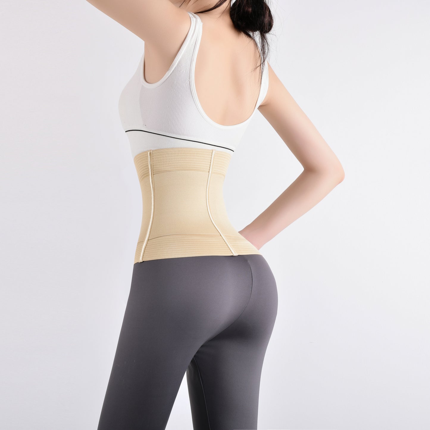 SHAPMAMA™ Women's Double-Layer Buttoned Abdomen Belt Enhanced Postpartum Waist Trainer Firm Abdomen Shaping Magic Breathable Silk