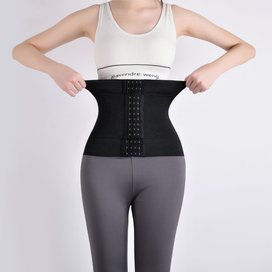 SHAPMAMA™ Women's Double-Layer Buttoned Abdomen Belt Enhanced Postpartum Waist Trainer Firm Abdomen Shaping Magic Breathable Silk