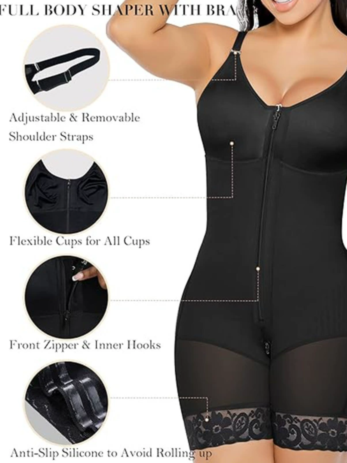 SHAPMAMA™ Fajas Colombianas Smooth Zipper Postpartum Tummy Control Shapewear