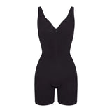 SHAPMAMA™Figure-shaping bodysuit with pleats and front zipper