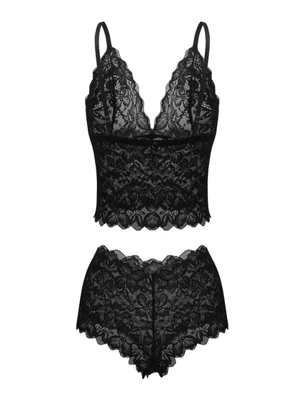 SHAPMAMA™ Sexy Sheer Floral Lace Pajamas Lingerie Set