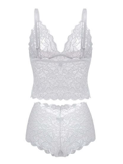 SHAPMAMA™ Sexy Sheer Floral Lace Pajamas Lingerie Set