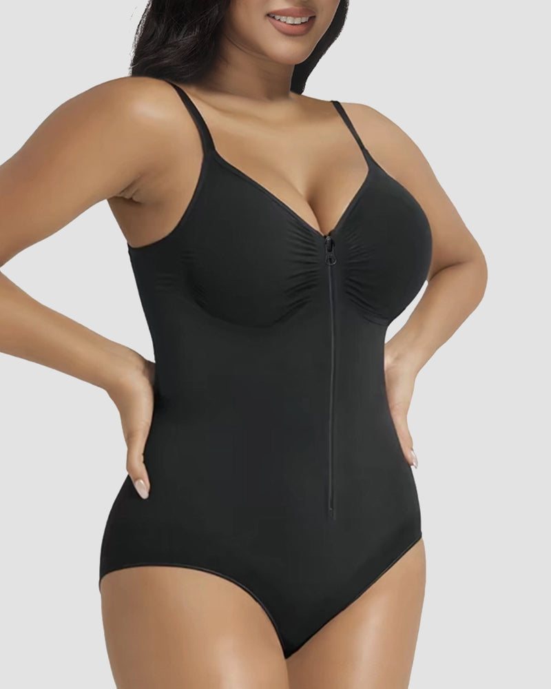 SHAPMAMA™Front Zipper Tummy Control Triangle Shapewear Bodysuit