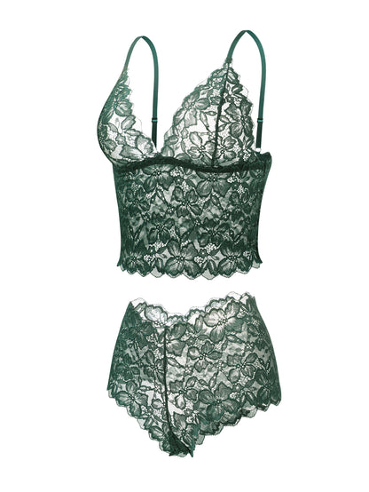 SHAPMAMA™ Sexy Sheer Floral Lace Pajamas Lingerie Set