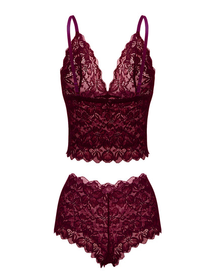 SHAPMAMA™ Sexy Sheer Floral Lace Pajamas Lingerie Set