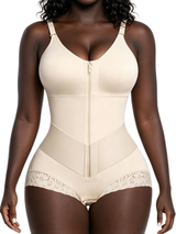 SHAPMAMA®Women Zip Crotch Bodysuit Tummy Control Body Shaper Sculpting Shapewear