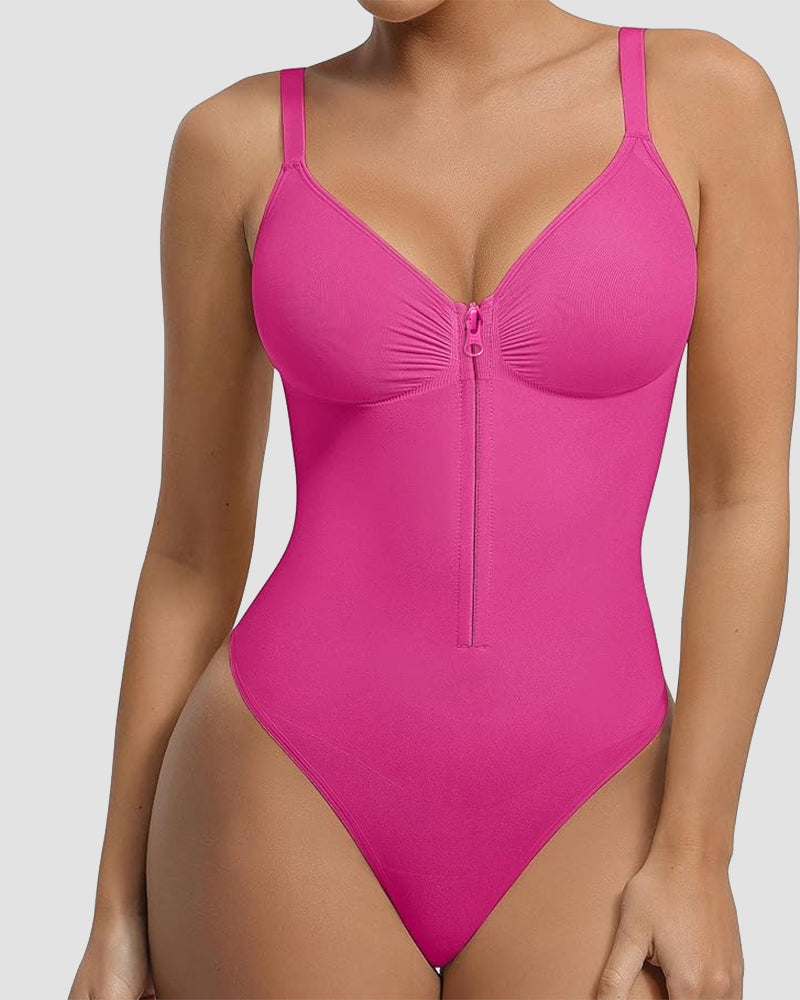 SHAPMAMA™Front Zipper Tummy Control Triangle Shapewear Bodysuit